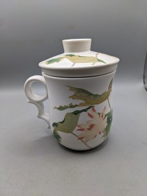 Teavana Blume Floral Porzellan Teebecher mit Deckel -Ei Becher 3 Stück