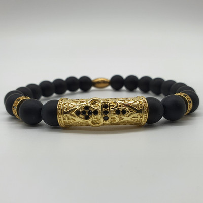 Royal Roman Set   Schwarze Perlen & Gold   Luxury Style