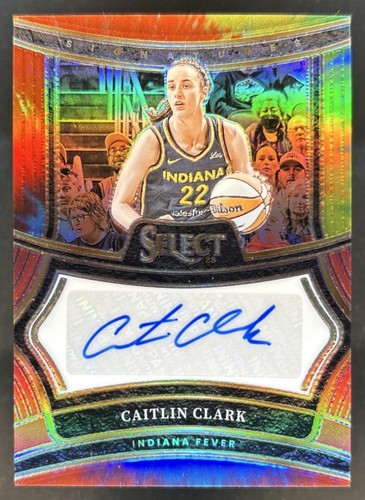 2025 Panini Select Caitlin Clark Signature Selections Tie-Dye Prizm Auto #/25