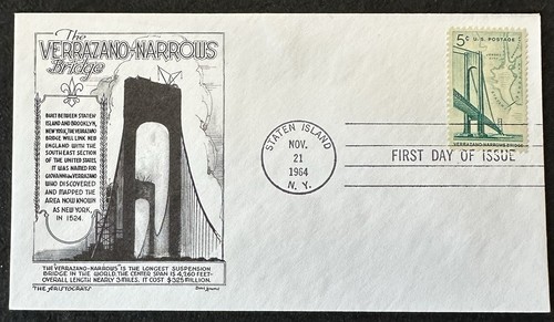 1964 Day Lowry/ The Verrazano-Narrows Bridge Scott 1258 FDC