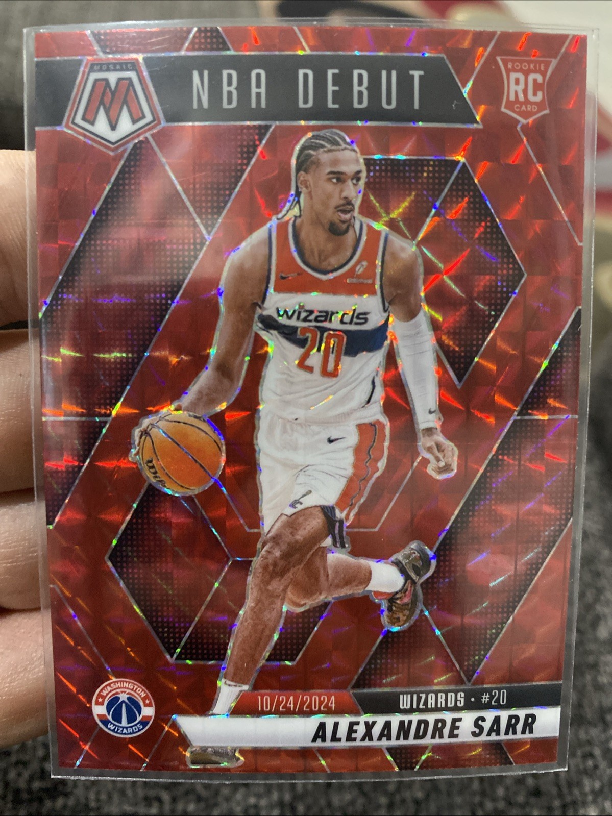 2024-25 Mosaic NBA Debut Red Holo Prizm #254 Alexandre Sarr RC Rookie Mint🔥🏀💎