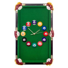 Rectangular Pool Table Design Wall Clock - 46cm x 29cm