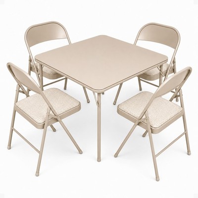 MECO Sudden Comfort 5 Piece 34x34 Card Table and 4 Chairs Folding