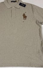 138 Polo Ralph Lauren Beige Polo Shirt Big Pony Mesh Knit Big Tall Men s 2XB