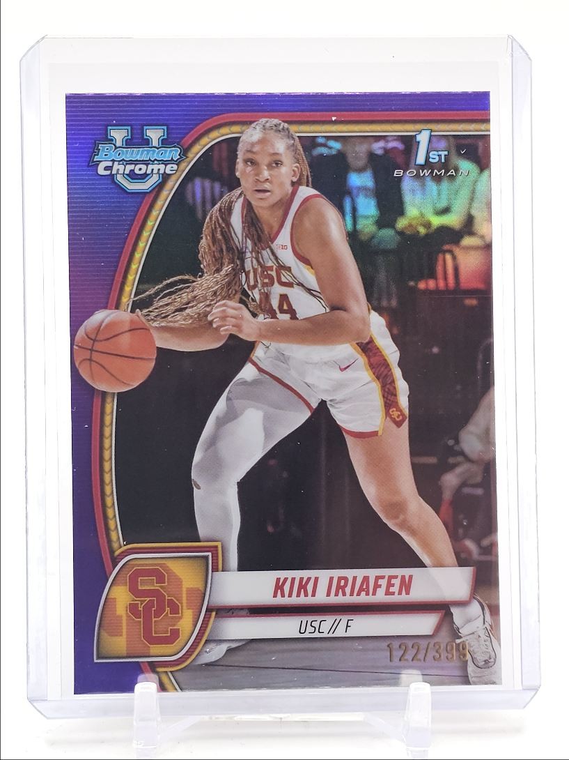 KIKI IRIAFEN 2024-25 BOWMAN UNIVERSITY CHROME 1ST PURPLE /399 Q0757