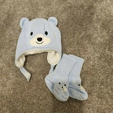 The Children's Place Boys Bear Hat  Bootie Set Sz 0-6M