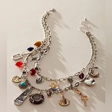 FREE PEOPLE Maxamillion Charm Necklace World Traveler Contemporary Boho