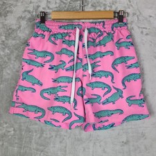Chubbies Pink Alligator Swim Trunks 5.5" Inseam Mesh Pockets Beach Mens Size S