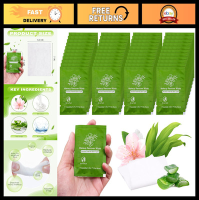 Gentle Makeup Remover Wipes - Bulk Individually Wrapped Travel Size (200 Count)