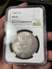 1900-S NGC MS63 Morgan Silver Dollar Toned Tough Date!