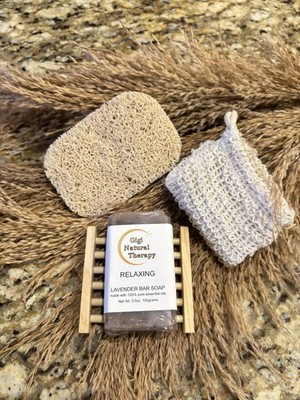 Gigi Natural Therapy Relaxing Lavender Bar Soap 3.5 oz. Soap Gift Set
