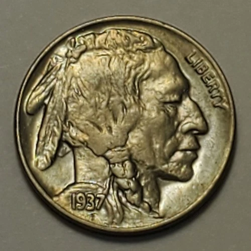 #6 nicer low mintage Business Uncirculated++ to MS?? 1937 D Buffalo Head Nickel