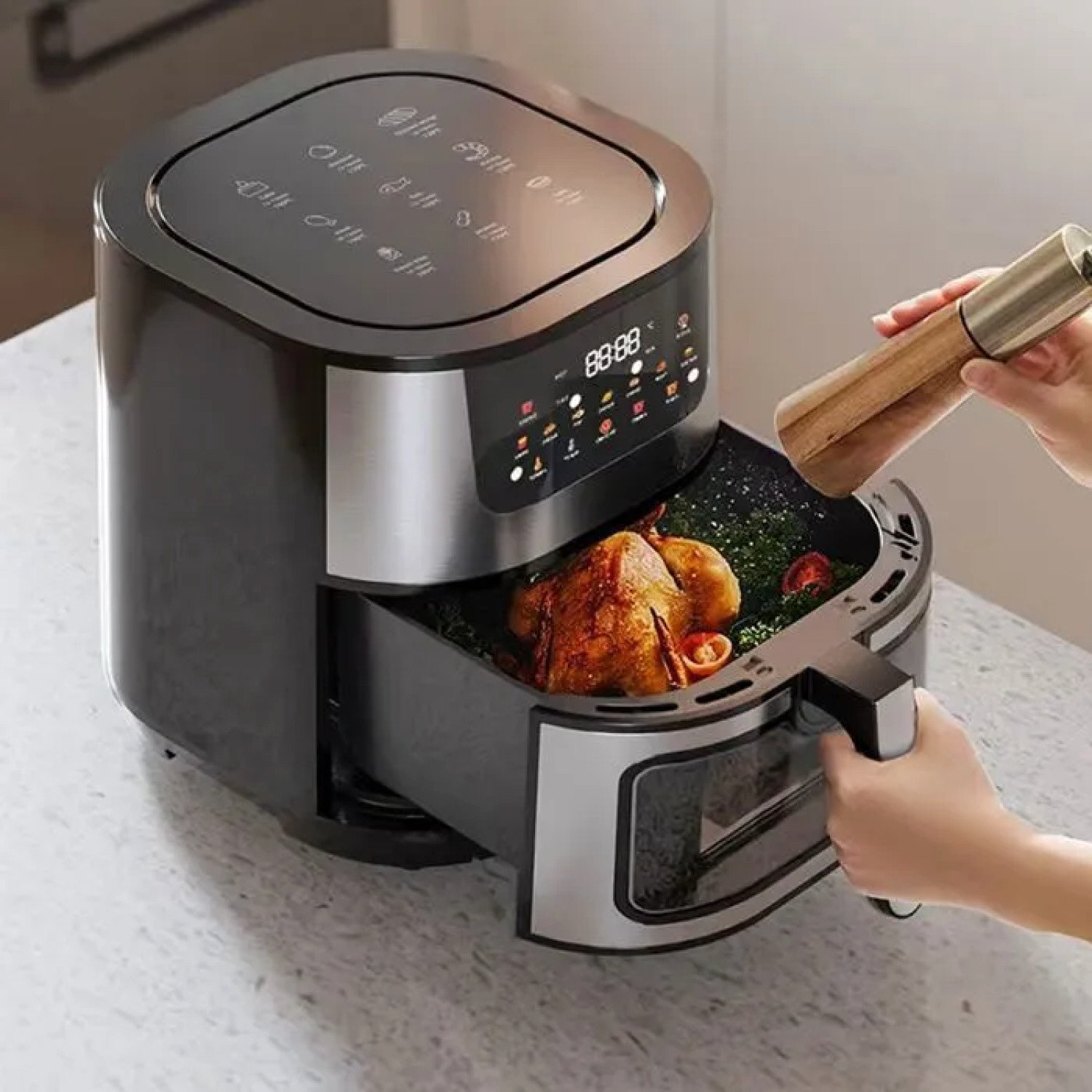 friteuse air chaud – design et finitions