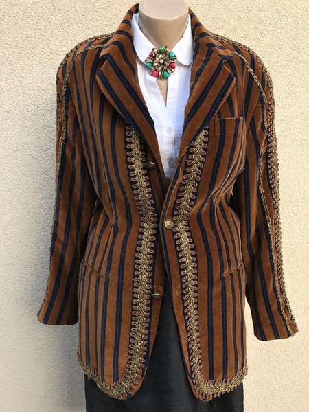 Women Dolce & Gabbana Blazer Brown Velvet 40