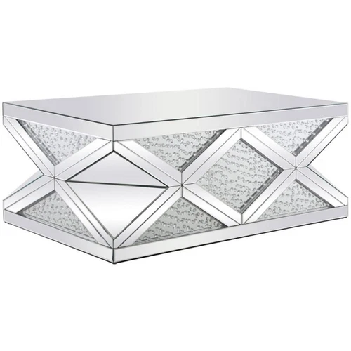 Elegant Decor Modern 47.5" Royal Cut Crystal Mirrored Accent Coffee Table - Picture 1 of 6