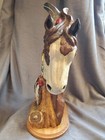 Labenz Hand Carved Horse Bust Clock Hand Painted SCULPTURE Art — photo 4
