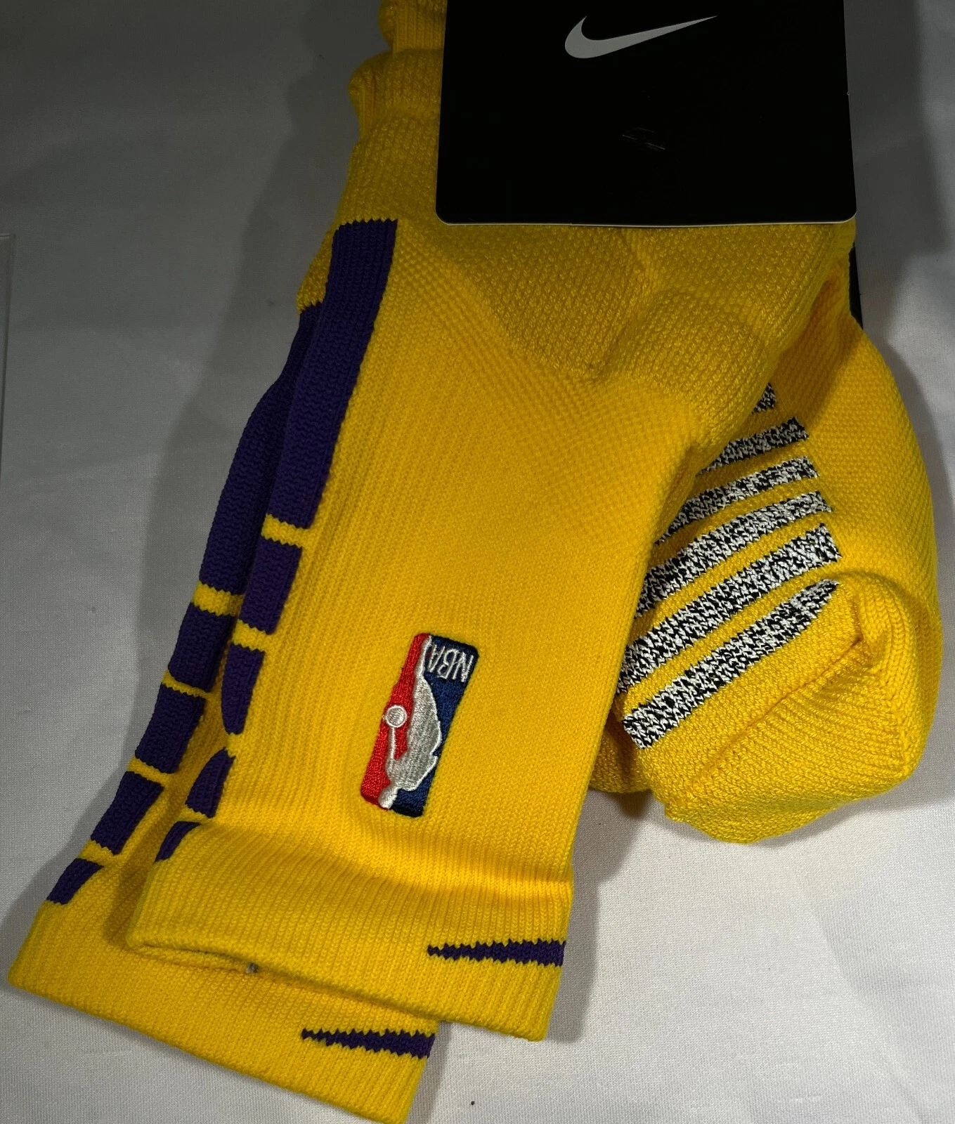 Nike NBA Authentics Basketball Socks - Yellow/Purple - PSK654-728 - CHOOSE SIZE!