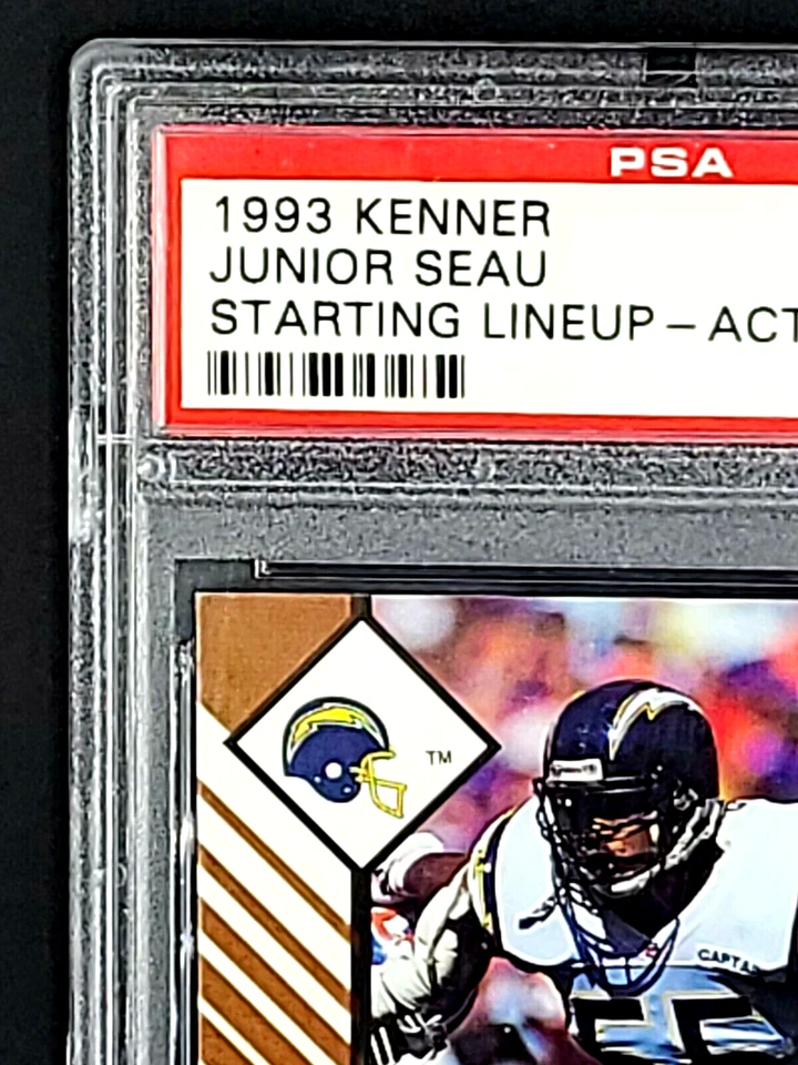 1993 Kenner Starting Lineup Junior Seau Action SLU HOF PSA 9 Mint *Only 4 Higher - Image 4 of 4