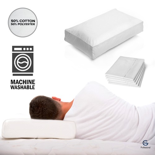 Plain Dyed Poly Cotton Box Pillow Cases Bed Oxford Large Pillows Case