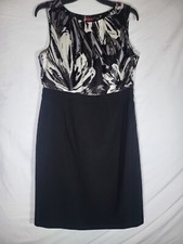 NWT 212 Collection Sleeveless Dress Size 14 Black White Pleated Charmeus
