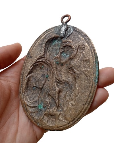 *HH* Antica Placca Medaglia Ex Voto Madonna Religiosa Votiva Devozionale Sacra - Picture 8 of 10