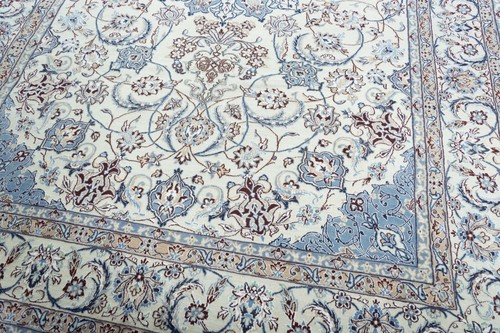 Perserteppich Nain 9LA 360 x 248 cm Orientteppich mit Seide - Beige - Bild 7 von 12