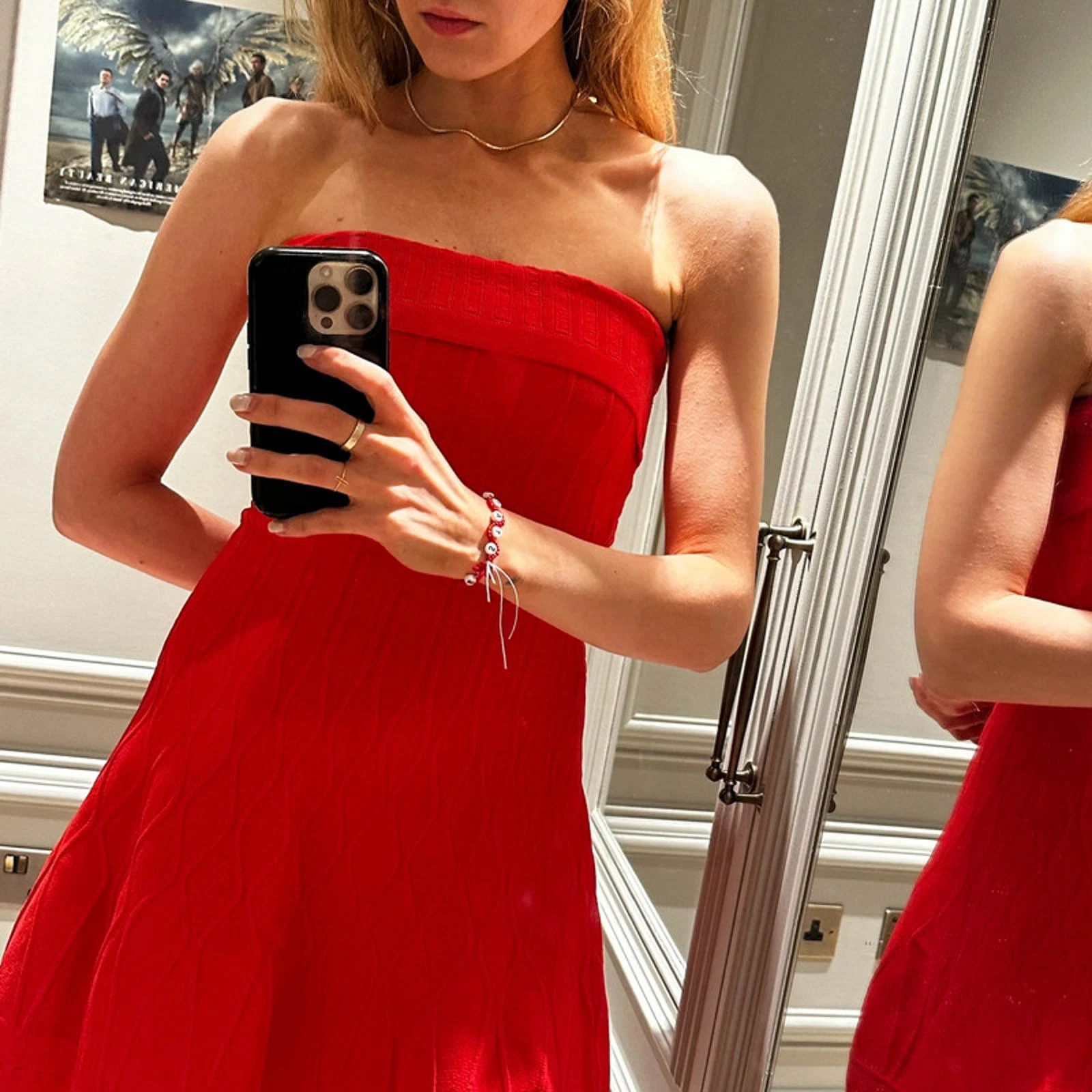 Abito a fascia Dsquared2 in maglia A Line rosso corallo prezzo consigliato £ 1.339