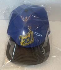 Pro standard NBA golden trolley leather brim visor hat Cap Signed curry blue