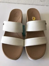 WOMEN'S REEF CLOUD/WHITE  BANDED HORIZON HI SLIDE POOL/BEACH SANDALS SIZE 10 NWT