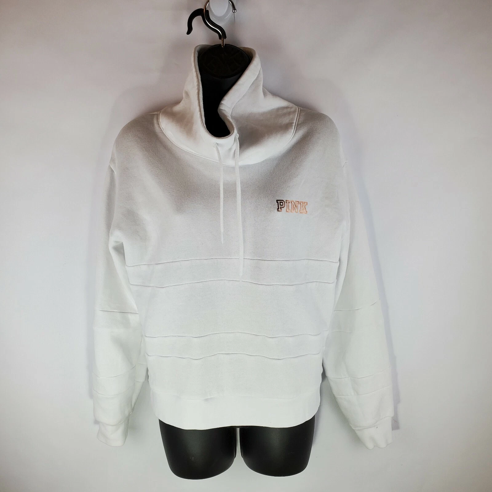 UNDERCOVER Felpa pullover Victoria Secret rosa oro rosa bianco crop donna taglia XS