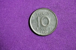 ESTATE FIND 1959 - Sweden 10 Ore Silver!!  #J26428