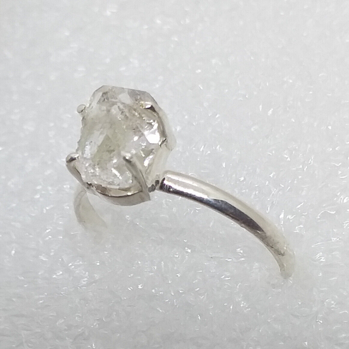 RARITÄT Ring  ECHTER HERKIMER Diamant Gr19 925 Sterling Silber
