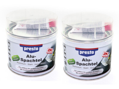 Aluspachtel Presto 2 kg Metallspachtel Spachtelmasse Prestolith Alu inkl. Härter