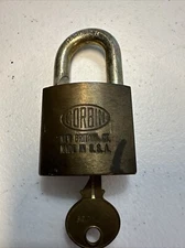 Vintage “CORBIN" BRASS PADLOCK With Key