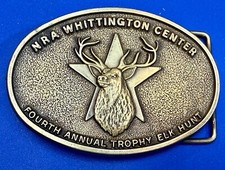 NRA 4th Annual Deer Buck Trophy Elk Hunt Vintage NOS Belt Buckle