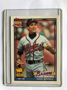 Dave Justice 1991 Topps 329 All Star Rookie Card Atlanta Braves Ebay
