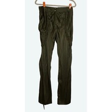 Philosophy Alberta Ferretti 100 Silk Satin Cinch Leg Skinny Pant Olive Green 4