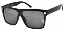 01-02 Women Sunglasses Plastic Black Frame Smoke Lens UV Protection New