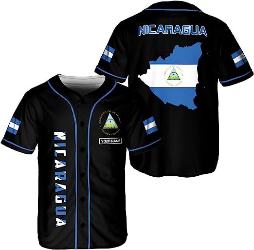 Personalized Nicaragua Baseball Jersey Shirt Name Nicaraguan Baseball