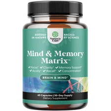 Advanced Brain Supplement for Memory and Focus - Nootropics Brain Support 60ct