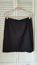INC INTERNATIONAL CONCEPTS size 14P black lined short straight wool skirt