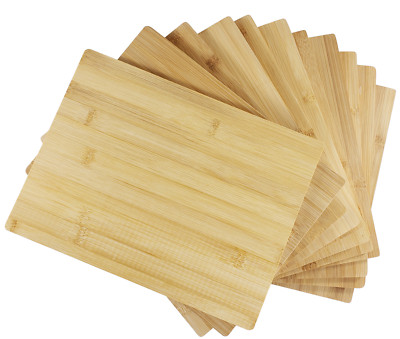 12pc Bulk 12x9'' Bamboo Cutting Boards Set   Blank Serving Trays Charcuterie Use