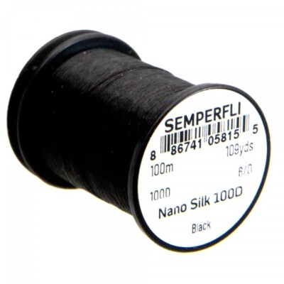 Semperfli Nano Silk 100D Predator 6/0 Gelspun 50 & 100 (bl & wh) Meter 8 Farben
