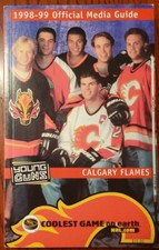 1998-99 CALGARY FLAMES NHL MEDIA GUIDE - JAROME IGINLA, VALERI BURE COVER