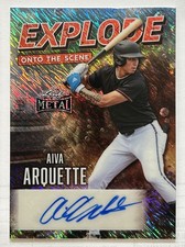 2026 LEAF METAL BASEBALL AIVA ARQUETTE #2/4 RED SHIMMER EXPLODE ONTO SCENE AUTO