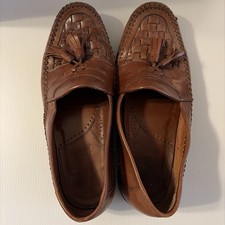 BASS Loafers Brown Leather Woven Tassel Moc Made in Brazil Shoes Mens Size 10 M