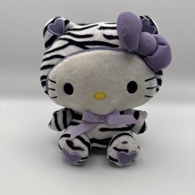 Rare!Hello Kitty Purple B/W Zebra Suit Costume Sanrio Plush 6 inch