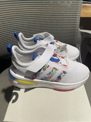 adidas Racer TR23 EL K Kids Sneakers Hook & Loop Mesh White Multicolor 3.5