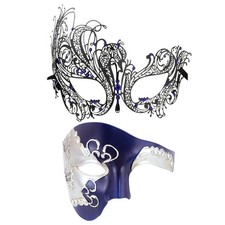 Couples Masquerade Mask Men Mardi Gras Mask Phantom Opera Mask Masquerade Bal...