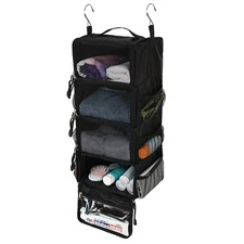 Travel Hanging Packing Cubes with 2 Hooks Hanging Shelves for Luggage Organiz...